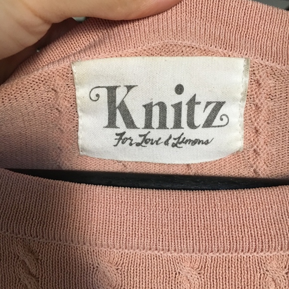 Final! For Love and Lemons Cropped Blush Sweater - Picture 4 of 5